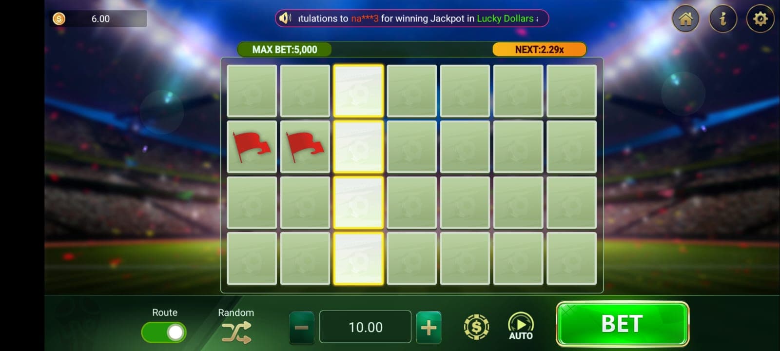WA777 Game mobile interface showing game selection
